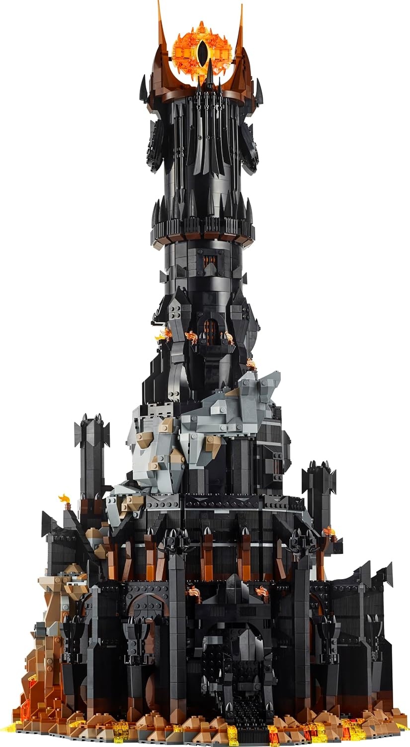 LEGO Icons The Lord of the Rings: Barad-dûr Film Building Kit for Adults with Minifigures of Sauron, Gothmog, Orcs, Frodo, Sam and Gollem, Gift for Him or Her 10333