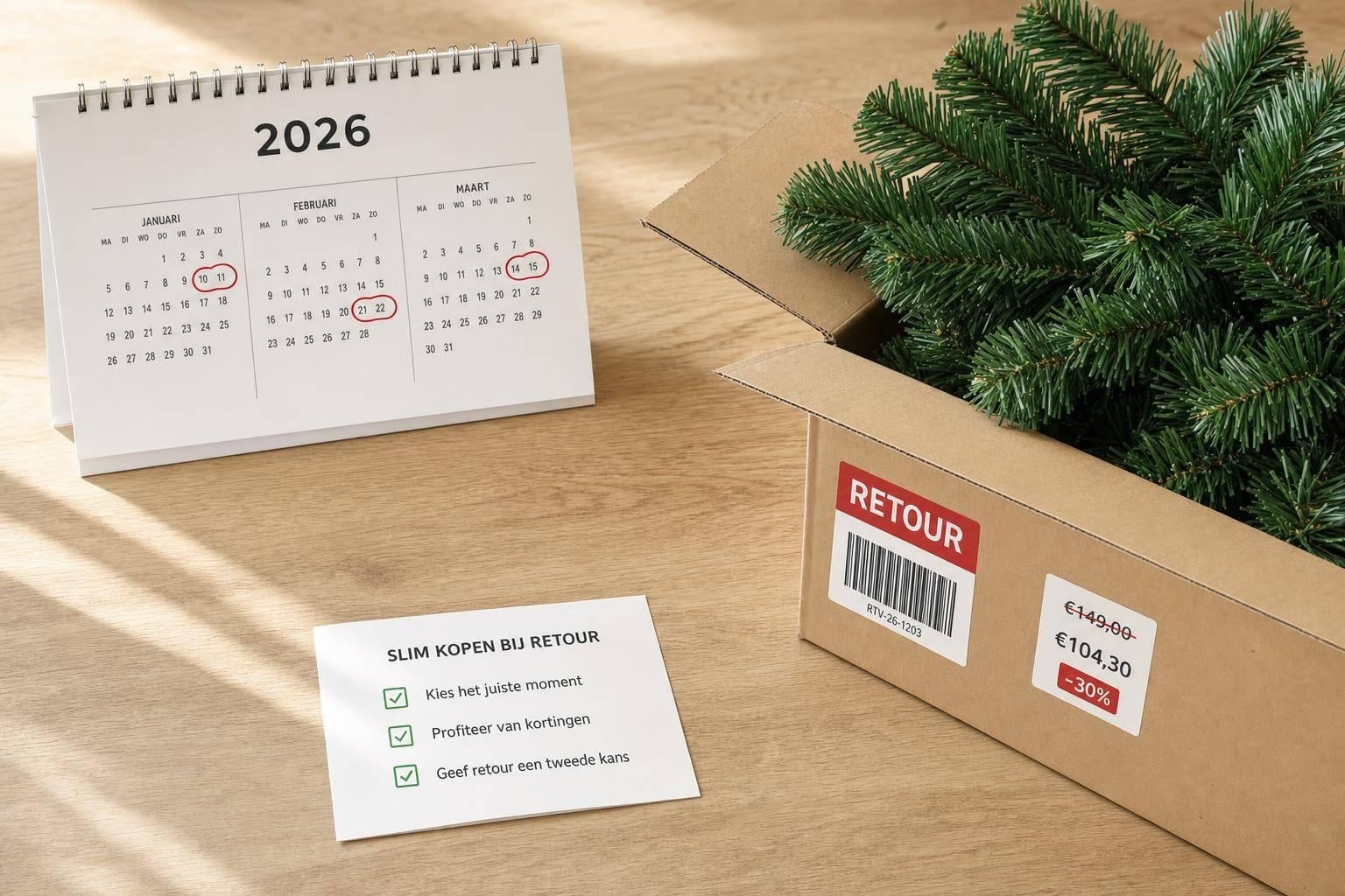 Kunstkerstboom kopen 2026: wanneer koop je voordeligst bij retour?
