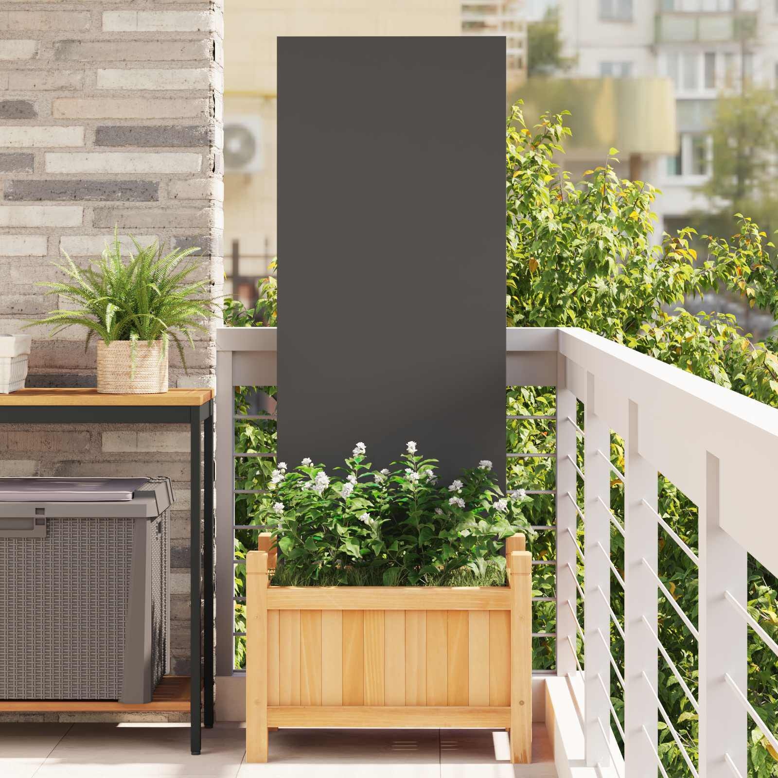 vidaXL Tuin Privacy Screen Zwart 50 x 140 cm Koudgewalst staal