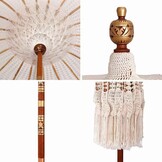 vidaXL Macramé Parasol 190 x 190 x 260 cm
