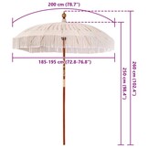 vidaXL Macramé Parasol 190 x 190 x 260 cm