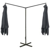 vidaXL Parasol dubbel met stalen paal 600x300 cm antracietkleurig