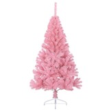 Roze Kunstkerstboom 150 cm Half PVC met Standaard - 39% Korting
