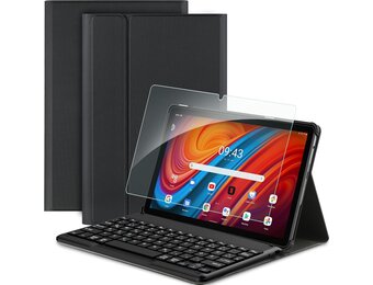 Zwarte PU Lederen Toetsenbord Hoes voor Lenovo Tab M10 3rd Gen 10.1 - 47% Korting