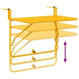 vidaXL Hangende Balkon Tafel Geel 60 x 39 x 65 cm Staal