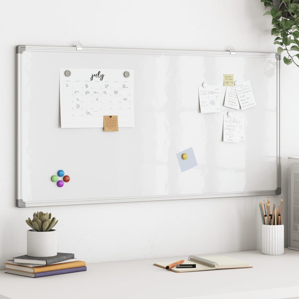 vidaXL Whiteboard magnetisch 100x50x1,7 cm aluminium
