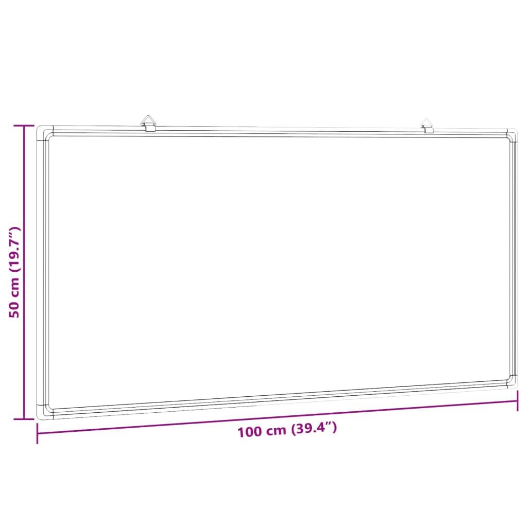 vidaXL Whiteboard magnetisch 100x50x1,7 cm aluminium