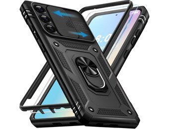 Telefoonhoesje Samsung Galaxy S25 Zwart - Stootvast met Ring & Cameralensbescherming (45% Korting)