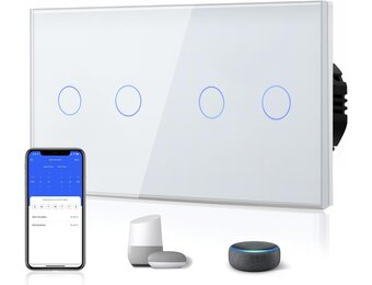 Slimme Wifi Lichtschakelaar Dubbel Wit - 47% Korting