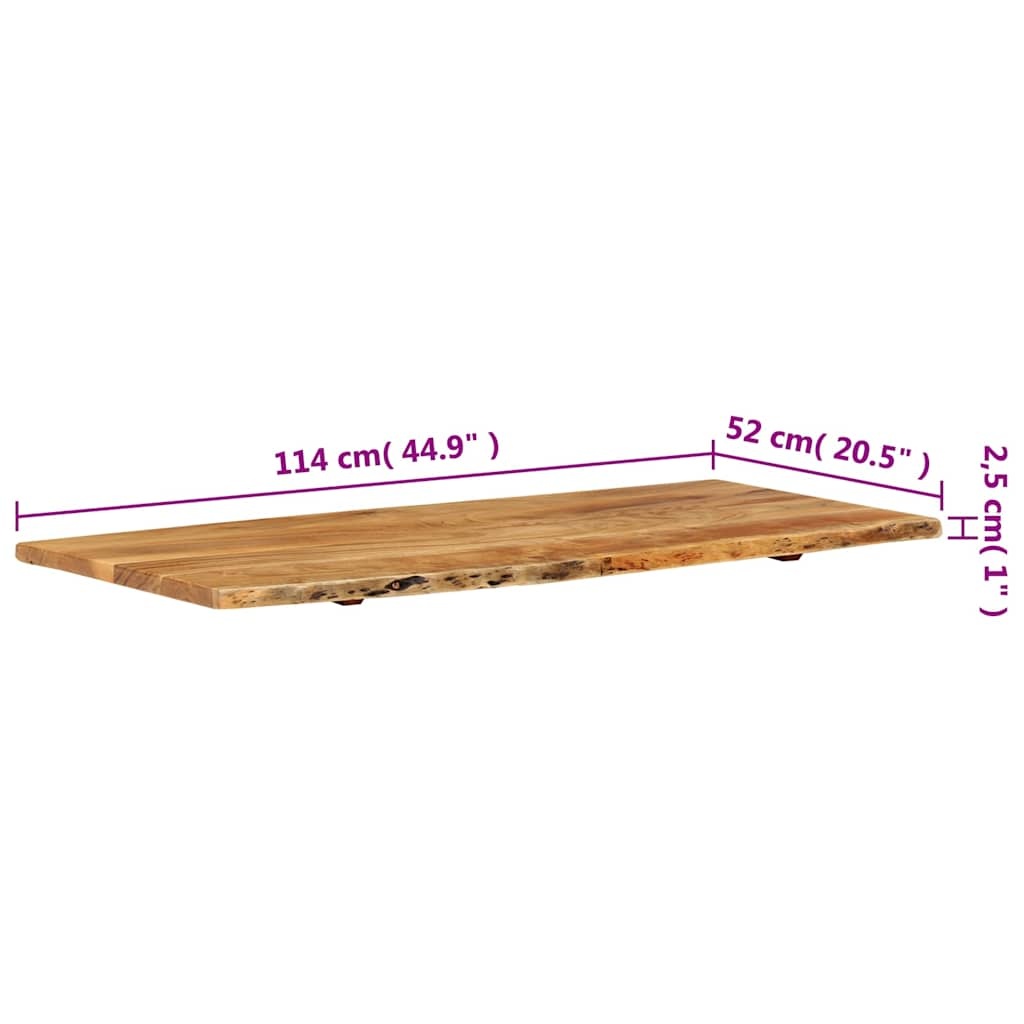 vidaXL Wastafelblad 114x52x2,5 cm massief acaciahout