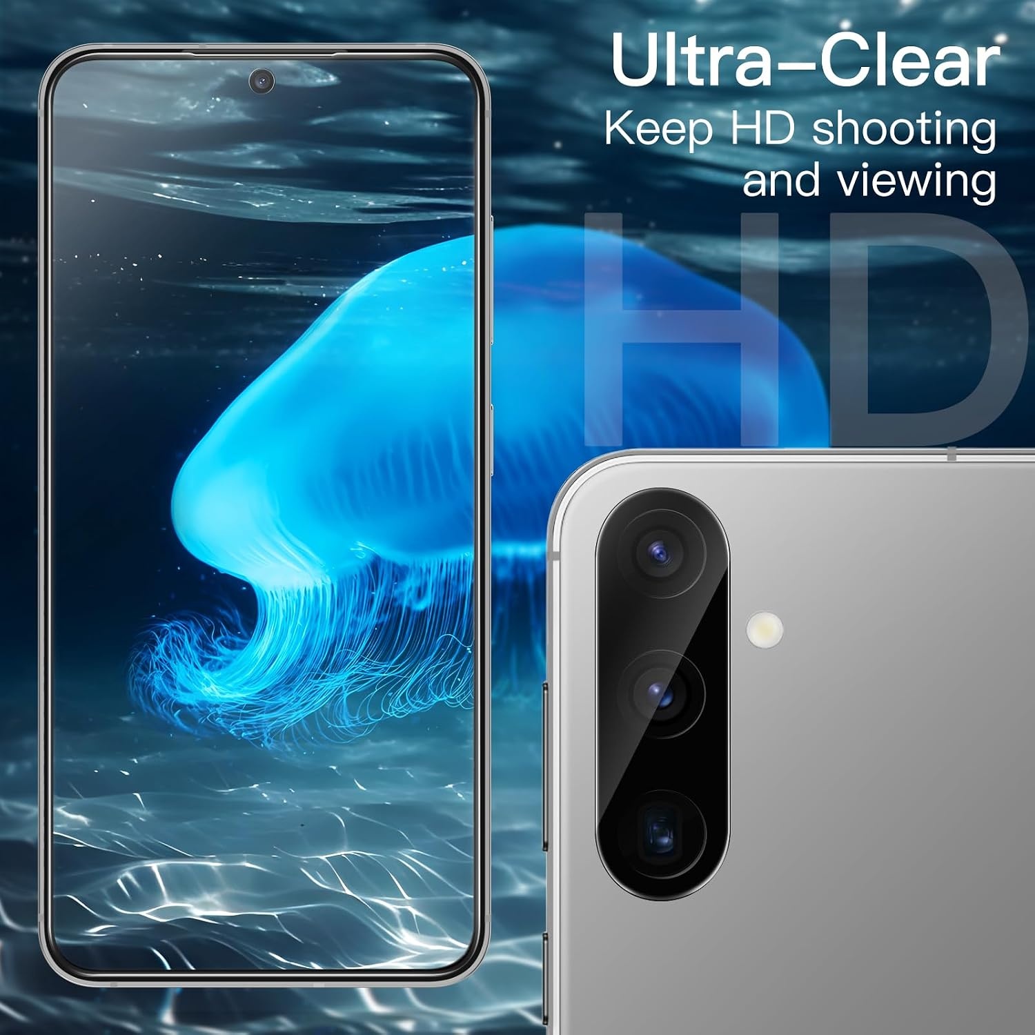Telefoonhoesje Samsung Galaxy S25+ 5G: 5-in-1 Bundel met Screen Protector & Camera Lens Beschermer - Silver Shadow (48% Korting)