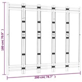 vidaXL Kamerscherm 5-panelen inklapbaar 200 cm bamboe en canvas