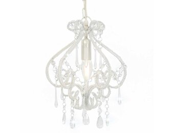 vidaXL Plafondlamp met kralen rond E14 wit
