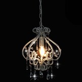 vidaXL Plafondlamp met kralen rond E14 wit