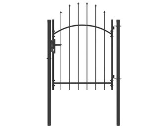 vidaXL Tuinpoort WOERDEN 150 x 100 cm Staal Grijs Vergrendelbaar