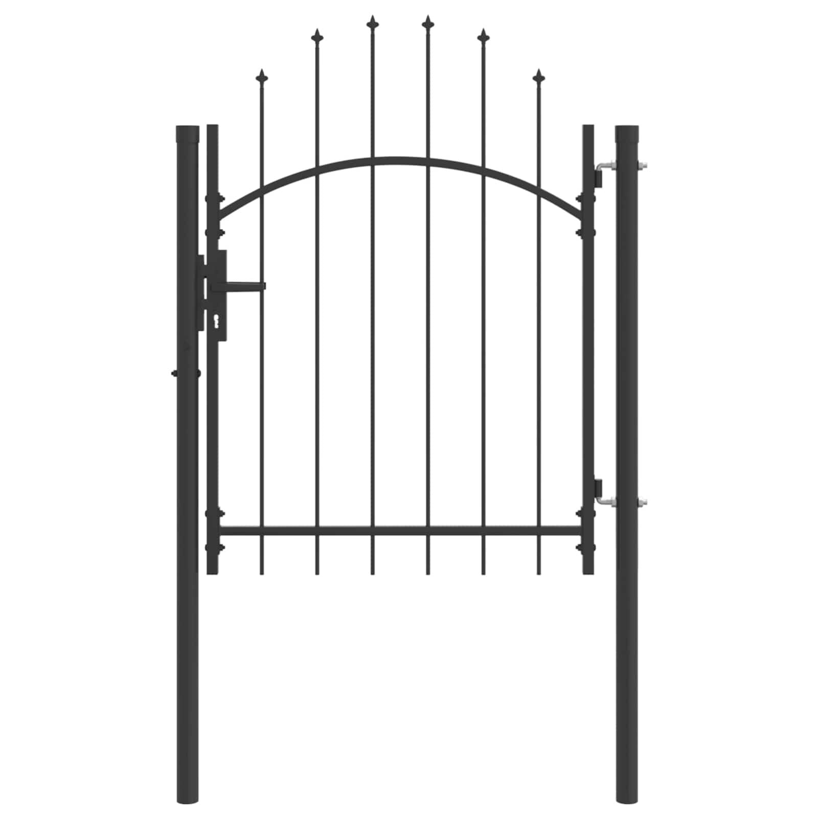 vidaXL Tuinpoort WOERDEN 150 x 100 cm Staal Grijs Vergrendelbaar