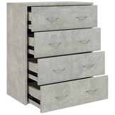 vidaXL Dressoir met 4 lades 60x30,5x71 cm betongrijs