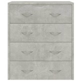 vidaXL Dressoir met 4 lades 60x30,5x71 cm betongrijs