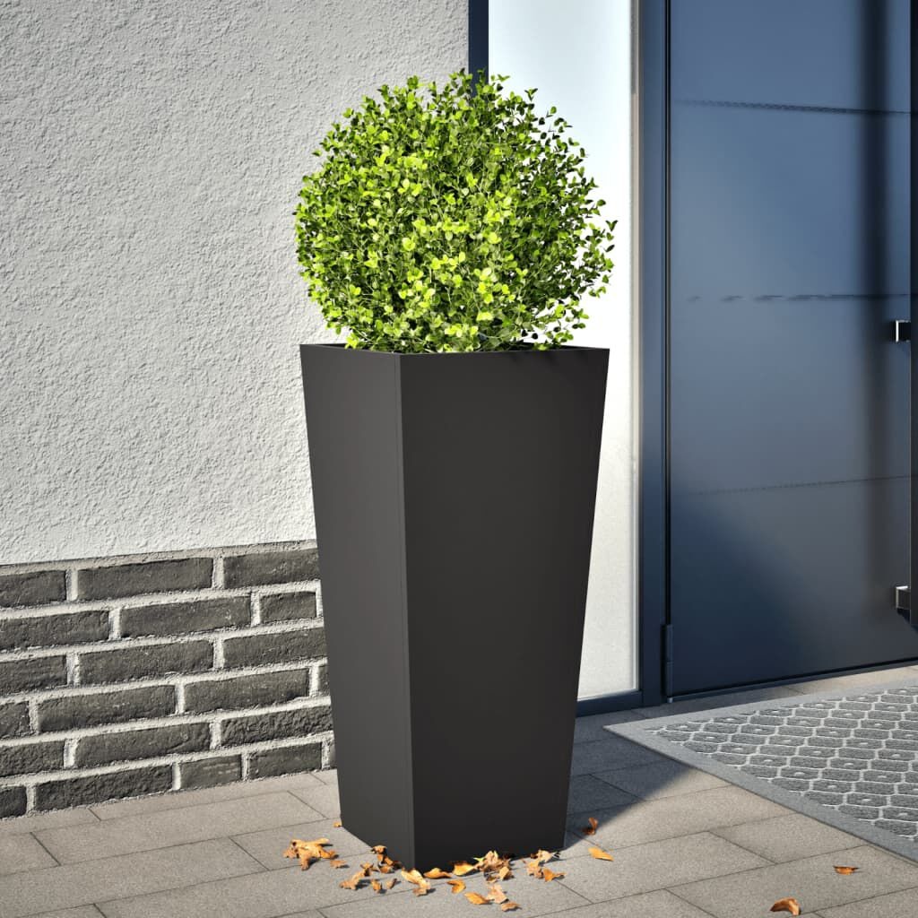 vidaXL Plantenbak 35x35x75 cm staal zwart