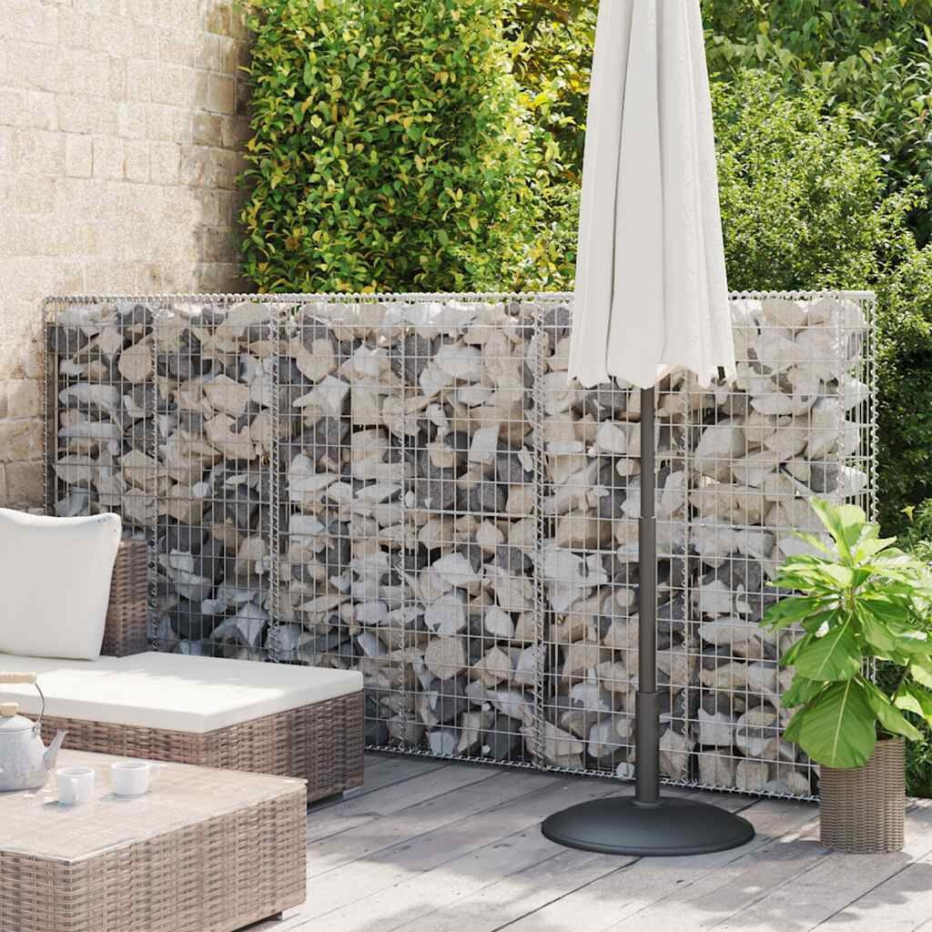vidaXL Schanskorfmuur met deksels 100x20x150 cm gegalvaniseerd staal