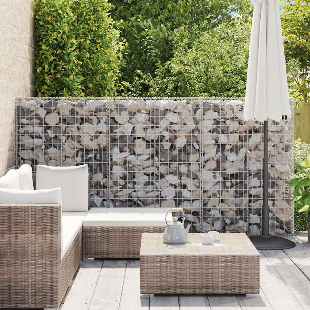 vidaXL Schanskorfmuur met deksels 100x20x150 cm gegalvaniseerd staal