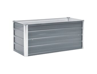 vidaXL Plantenbak verhoogd 100x40x45 cm gegalvaniseerd staal grijs