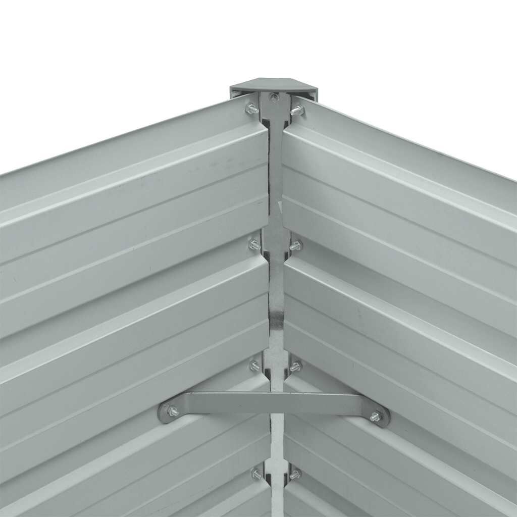vidaXL Plantenbak verhoogd 100x40x45 cm gegalvaniseerd staal grijs