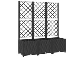 Plantenbak met latwerk 120x40x136cm Zwart - 54% Korting!
