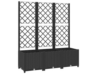vidaXL Plantenbak met latwerk 120x40x136 cm polypropeen zwart