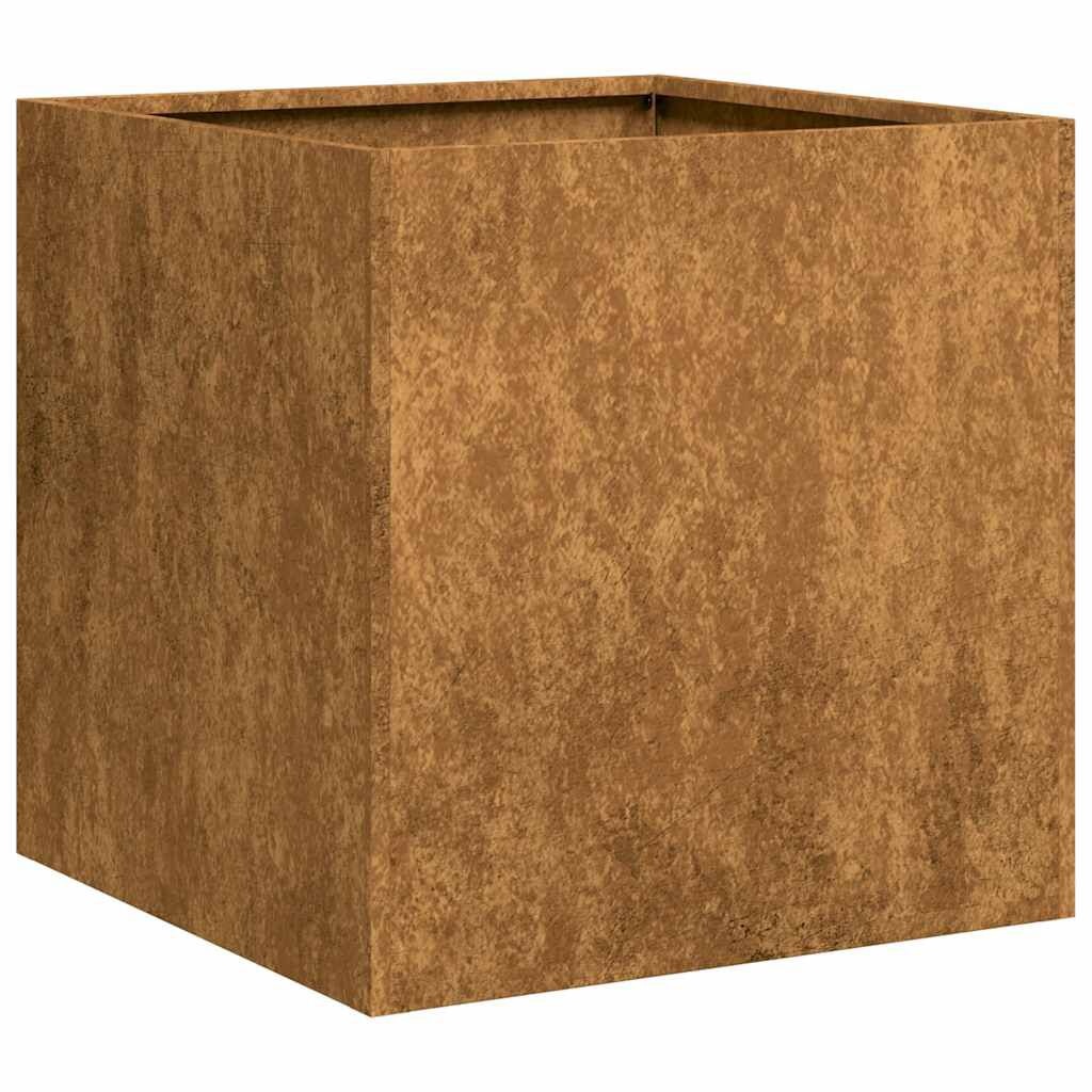 vidaXL Plantenbak roestig 40x40x40 cm weervast staal