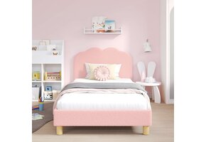 VidaXL Kinderbed Roze Bouclé 90x190cm - 41% Korting