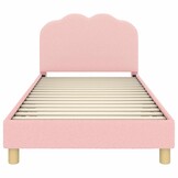 vidaXL Bedframe voor kinderen met hoofdbord Roze 90 x 190 cm Bouclé