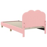 vidaXL Bedframe voor kinderen met hoofdbord Roze 90 x 190 cm Bouclé