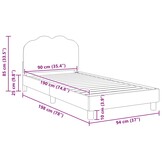vidaXL Bedframe voor kinderen met hoofdbord Roze 90 x 190 cm Bouclé