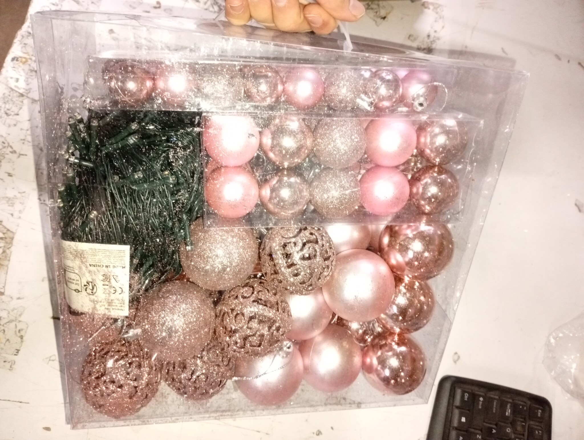 Roze Kunststof Kerstballen met 300 LED's - 53% Korting