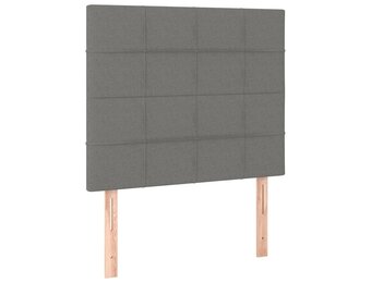 vidaXL Hoofdborden 2 st 90x5x78/88 cm stof donkergrijs