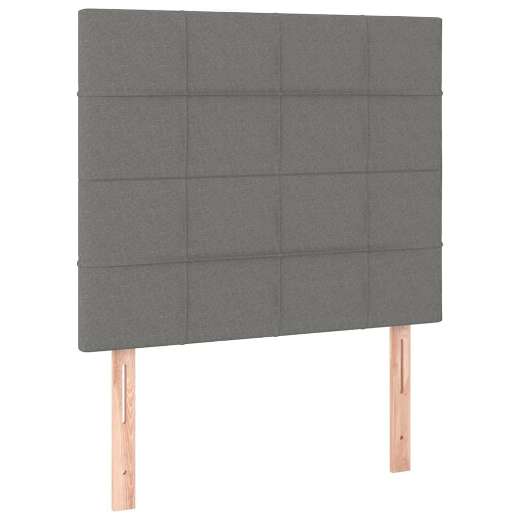 vidaXL Hoofdborden 2 st 90x5x78/88 cm stof donkergrijs