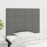 vidaXL Hoofdborden 2 st 90x5x78/88 cm stof donkergrijs