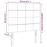 vidaXL Hoofdborden 2 st 90x5x78/88 cm stof donkergrijs