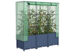 Verhoogde Plantenbak met Kas 120x40x138cm Rattanlook - 34% Korting!