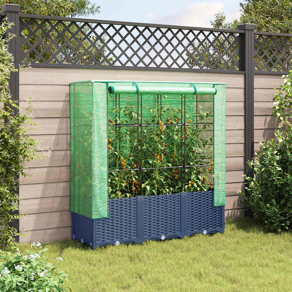 vidaXL Plantenbak verhoogd met kashoes 120x40x138 cm rattanlook