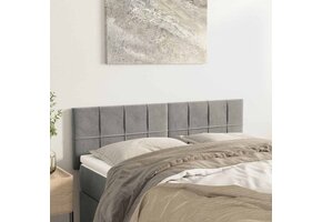 Set van 2 Hoofdborden 72x5x78/88 cm Lichtgrijs Fluweel