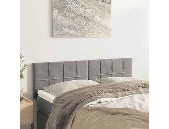 Hoofdborden Set van 2 - Lichtgrijs Fluweel (72x5x78/88 cm) - 51% Korting