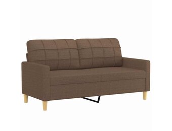 vidaXL Tweezitsbank 140 cm stof bruin