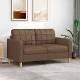 vidaXL Tweezitsbank 140 cm stof bruin