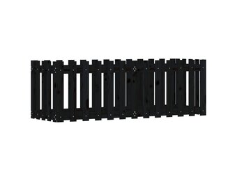 vidaXL Plantenbak verhoogd hekontwerp 150x50x50 cm grenenhout zwart