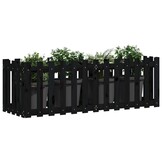 vidaXL Plantenbak verhoogd hekontwerp 150x50x50 cm grenenhout zwart