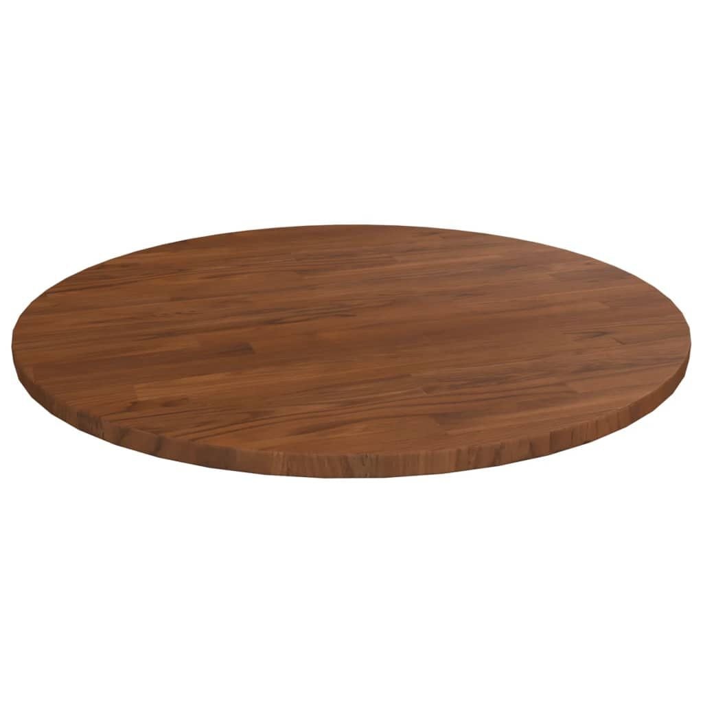 vidaXL Tafelblad rond Ø50x1,5 cm bewerkt massief eikenhout donkerbruin