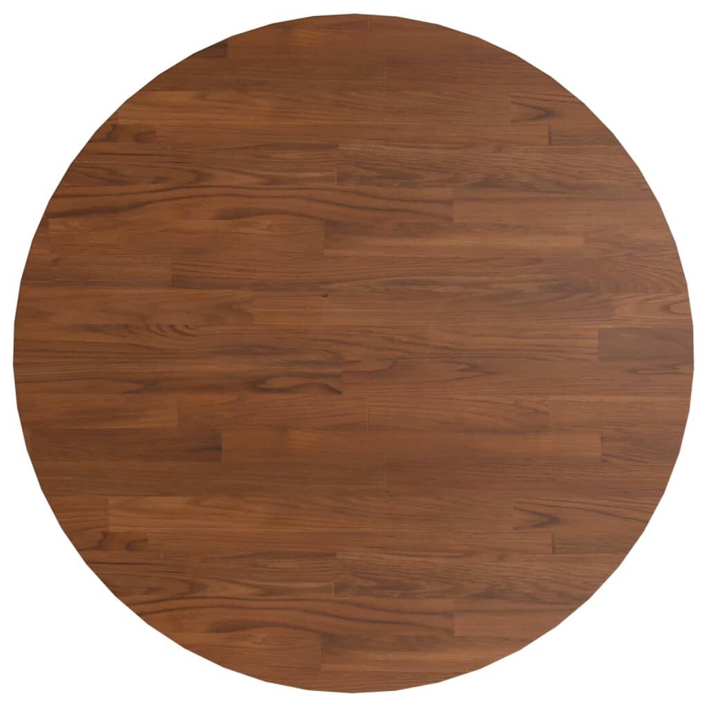 vidaXL Tafelblad rond Ø50x1,5 cm bewerkt massief eikenhout donkerbruin