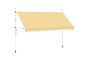 VidaXL Handmatige Luifel 400 cm Oranje/Wit Gestreept - 41% Korting